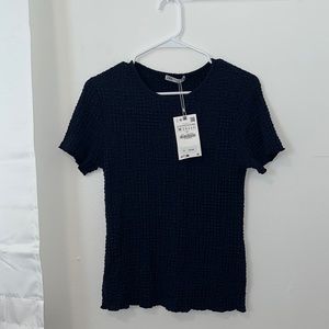 Zara brand ribbed material T-shirt